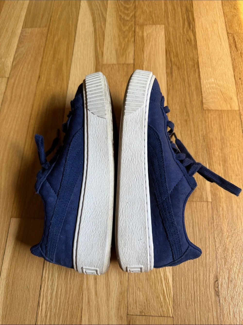 Puma Blue Suede Sneakers with White Sole